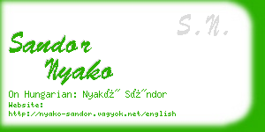 sandor nyako business card